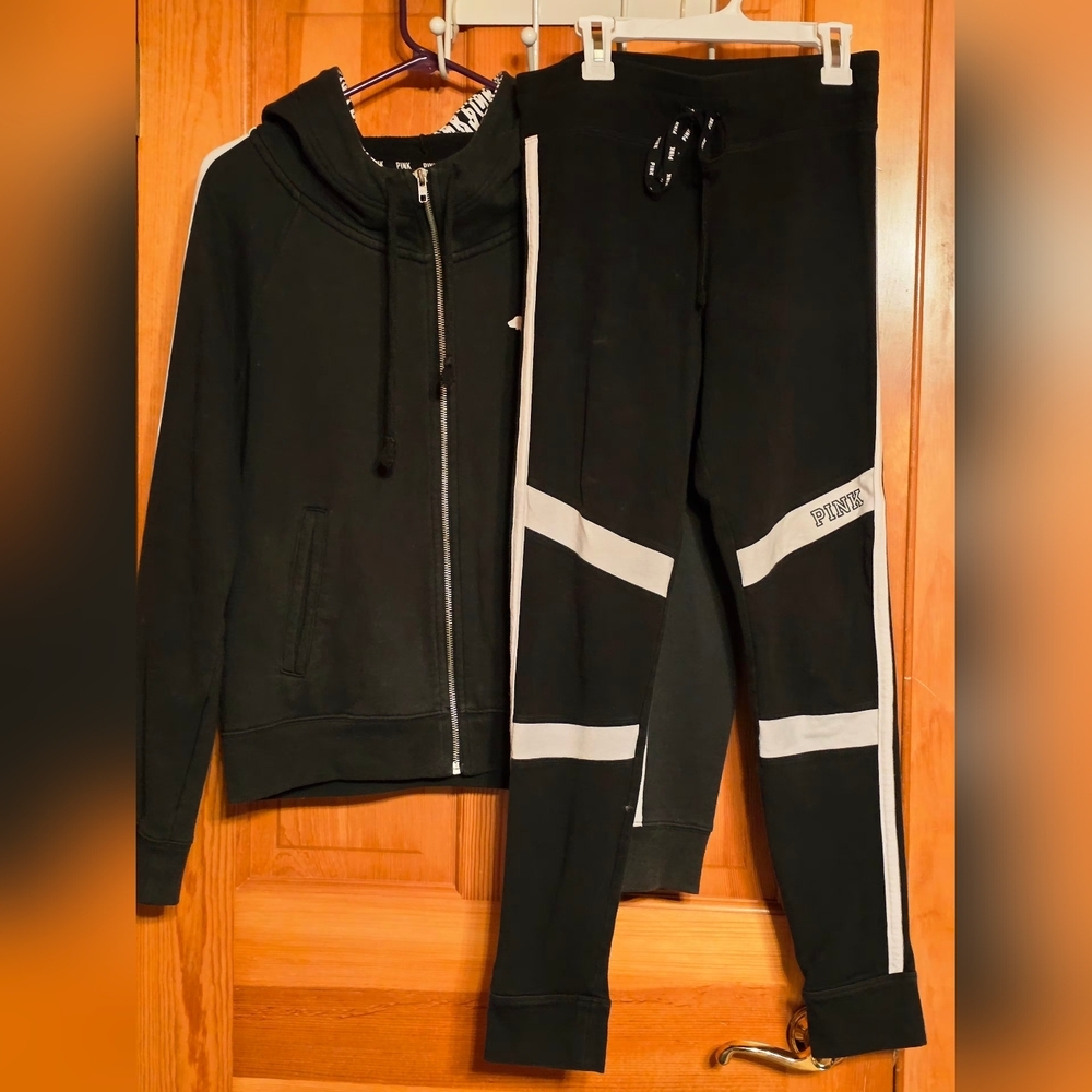 PINK Victoria's Secret Black Yoga Hoodie *Rare*